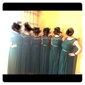 David’s Bridal bridesmaid F19328 in Juniper